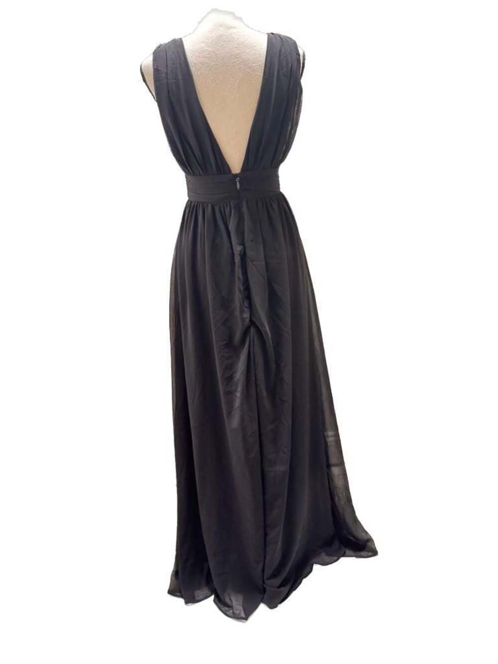 Lulus Heavenly Hues Black Maxi Dress Deep V-Neck Braided Back Bridal Party Dress - Picture 5 of 11